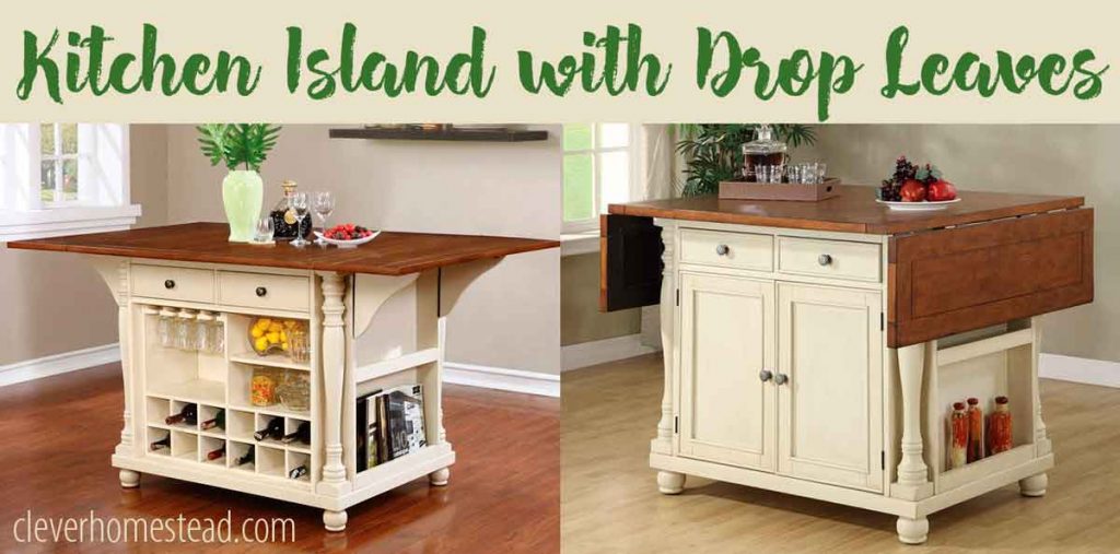 Kitchen island with drop leaves